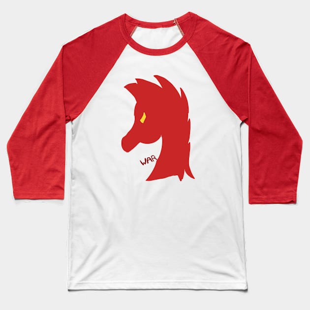 Red Horse Emblem (War) Baseball T-Shirt by VixenwithStripes